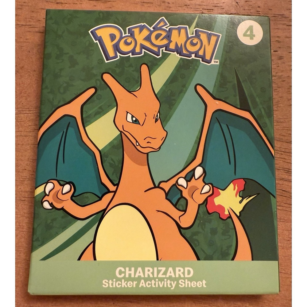 McDonald's 2025 Happy‎ Meal Pokémon #4 Charizard Sticker Activity Sheet